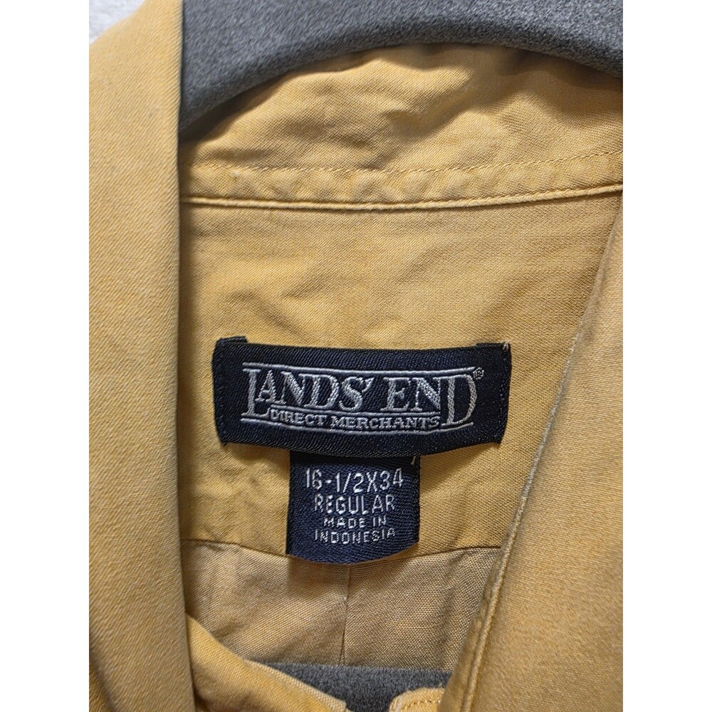 Lands End Mens Traditional Fit Longsleeve Causal Dress Shirt Size Large - Picture 3 of 8